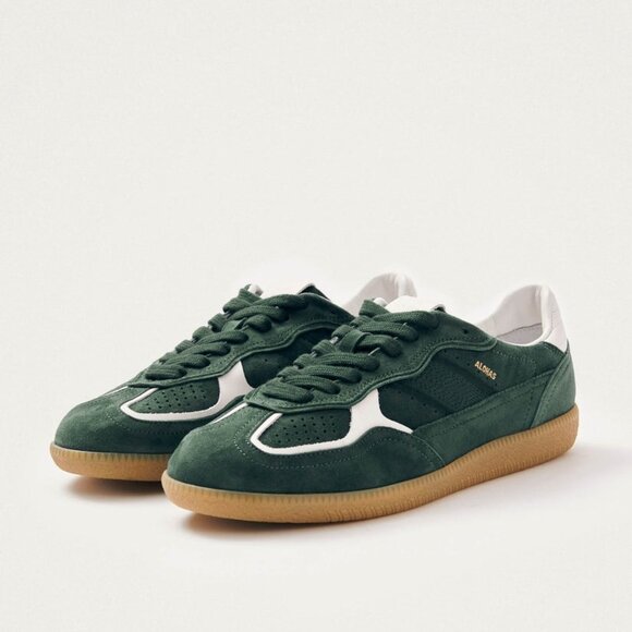 NEW ALOHAS Tb.490 Men's Leather Suede Sneakers Rife Forest Green Size 8 - Picture 5 of 6